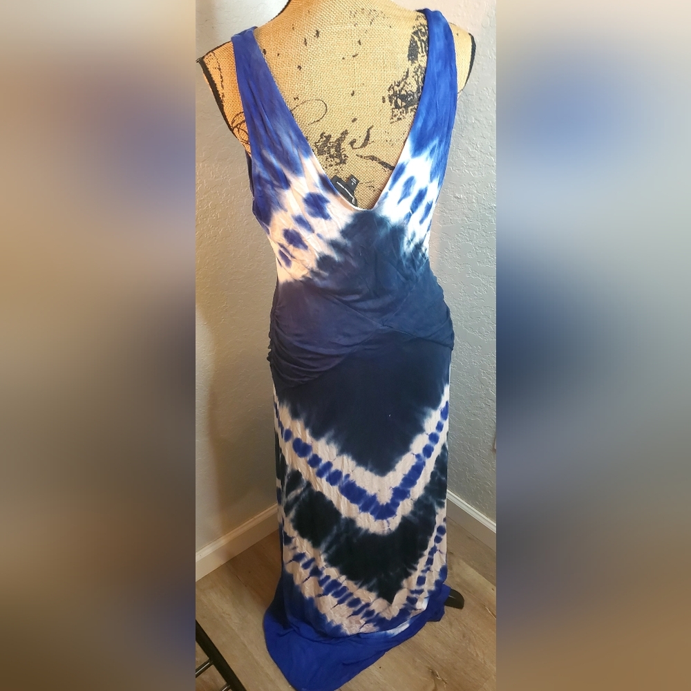 INC International Concepts Blue and White Tie-Dye Maxi Dress - Picture 3 of 5